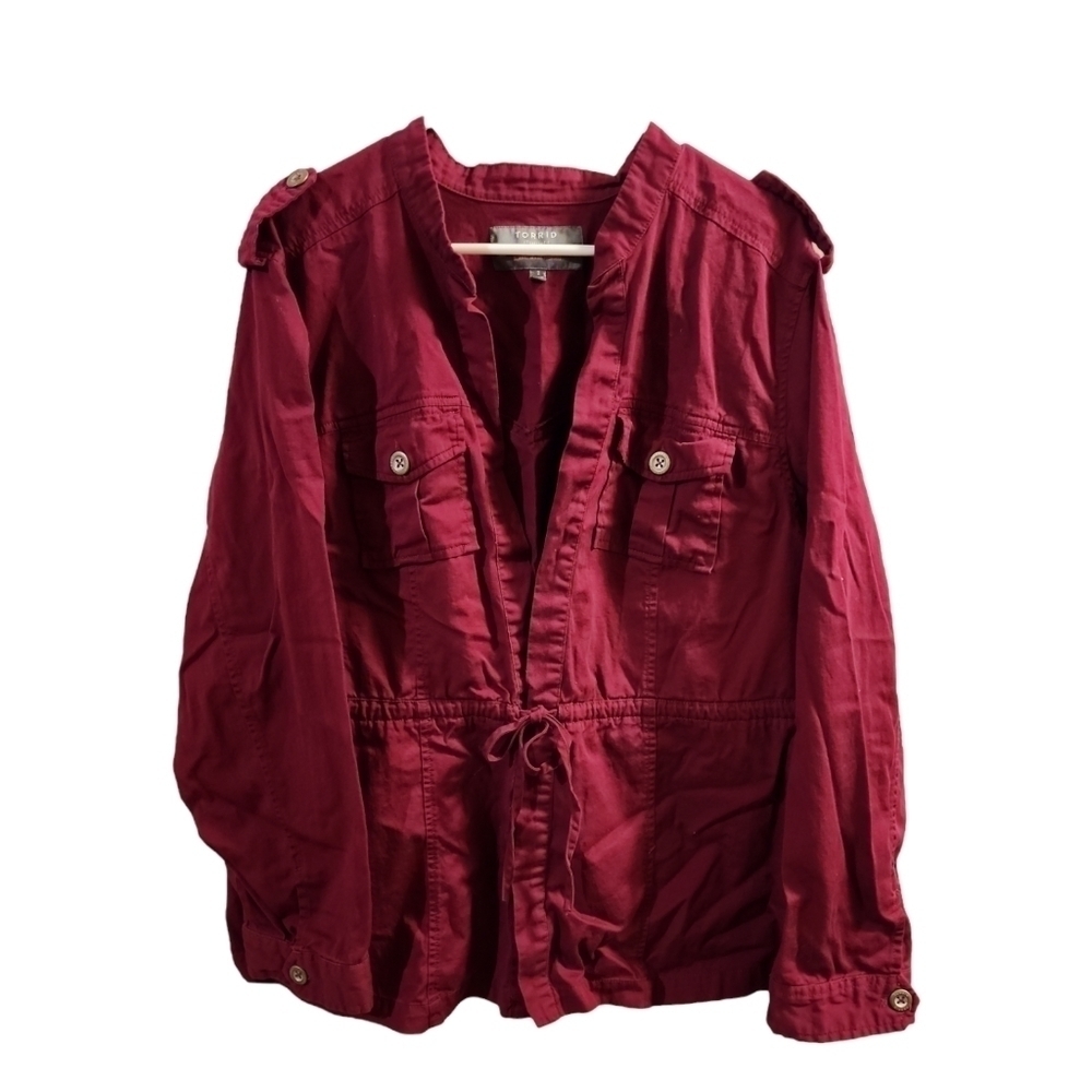 Torrid Tie Front Anarack Jacket